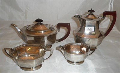 Lot 325 - A four piece silver tea set