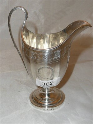 Lot 362 - A George III silver fluted helmet shape cream jug, London 1795, 5.8oz