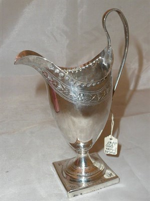 Lot 365 - A George III silver helmet shape cream jug, London 1790, by Hester Bateman, 2.6oz