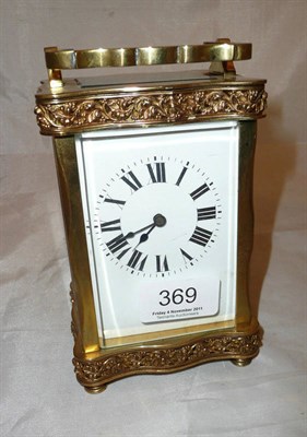 Lot 369 - A brass carriage timepiece