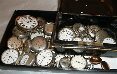 Lot 399 - A quantity of silver and plated pocket watches