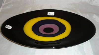 Lot 413 - An Australian Hogland art glass dish, signed