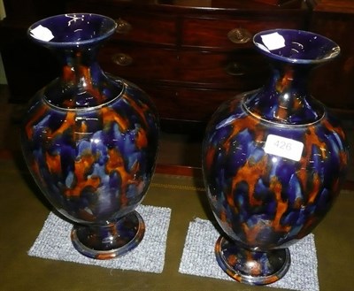 Lot 426 - Pair of Stoneware vases with mottled glaze