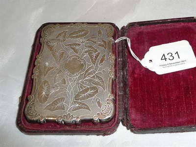 Lot 431 - A Victorian silver card case in fitted case