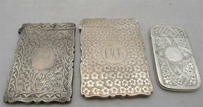 Lot 459 - Three silver card cases