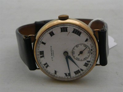 Lot 464 - A 9ct gold gents wristwatch by J W Benson