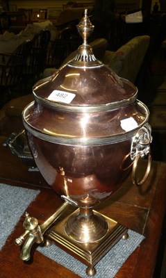 Lot 482 - A Regency copper and brass samovar