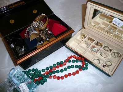 Lot 505 - Assorted silver and costume jewellery including necklaces, brooches, rings, cufflinks etc