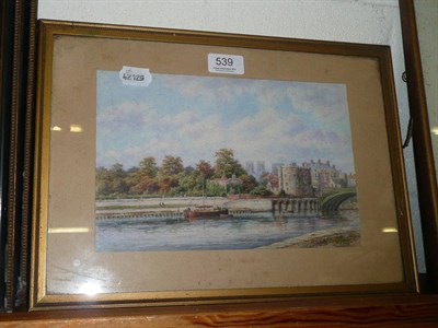 Lot 539 - George Fall (British) 'The River Ouse York with York Minster in the distance' signed...