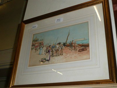 Lot 552 - Clement Lambert watercolour 'Figures on Brighton Beach'