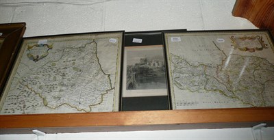 Lot 559 - Modern maps of the North Riding of Yorkshire and Durham, and print of Durham Castle, each...