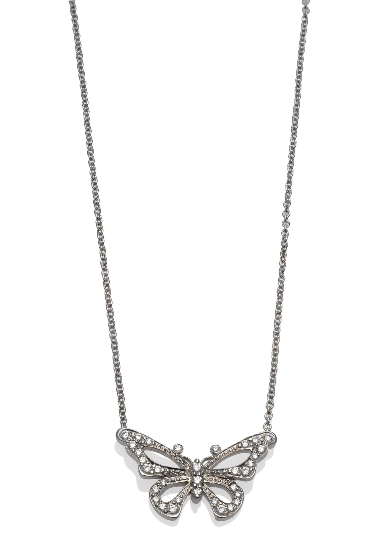 Lot 251 A Platinum Butterfly Necklace by Tiffany