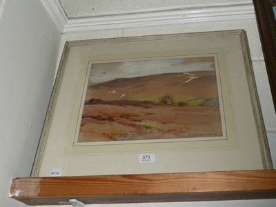 Lot 573 - Owen Bowen, framed watercolour entitled 'over the hills and far away'