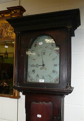 Lot 591 - An oak 30 hour long case clock by William Jackson, Thirsk, with painted dial, subsidiary date...