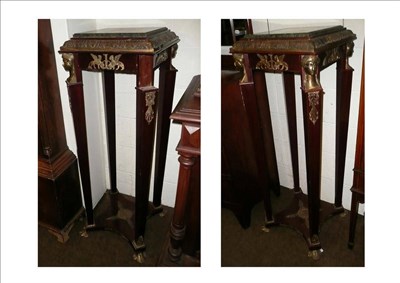 Lot 607 - Pair of French Empire-style tall pedestals