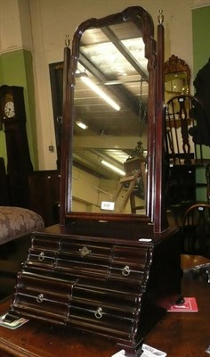 Lot 638 - A 19th century Queen Anne style mahogany toilet/dressing mirror with five drawers below