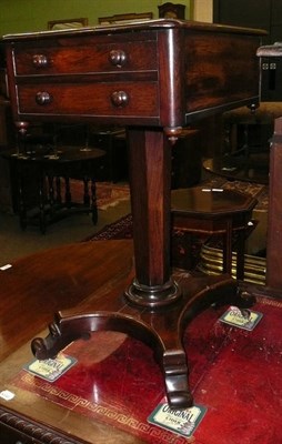 Lot 655 - A Victorian rosewood pedestal table with fitted drawers