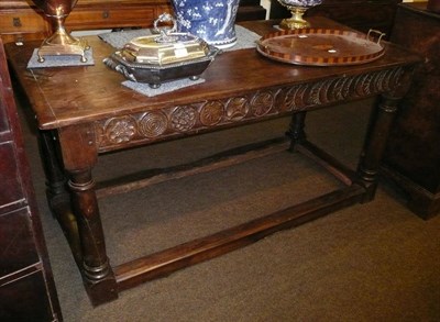 Lot 664 - Oak refectory table with cleated ends