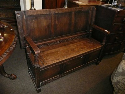 Lot 670 - Oak monks bench