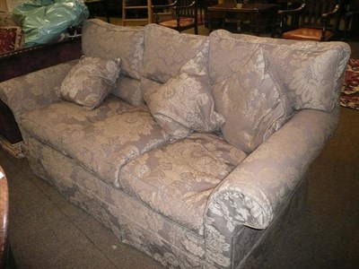 Lot 671 - A modern three seater Wesley-Barrell settee with duck feather filled cushions