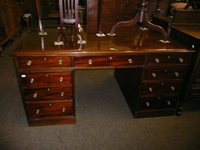 Lot 706 - A 19th century mahogany 'partners' pedestal desk