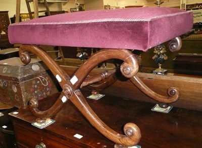 Lot 707 - Victorian rosewood 'X' frame stool