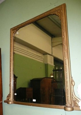 Lot 741 - A gilt framed overmantel mirror with egg and bead border