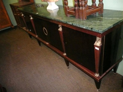 Lot 744 - An Empire style sideboard with Greek marble top