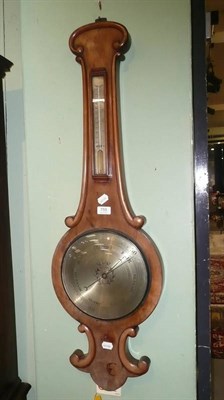 Lot 755 - A Victorian walnut cased wheel barometer