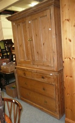 Lot 868 - A Victorian pine two door cabinet on chest