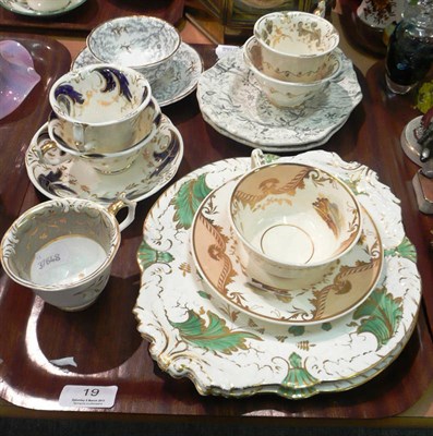 Lot 19 - Rockingham cup and saucer, two cake plates, pair of rectangular dishes, etc