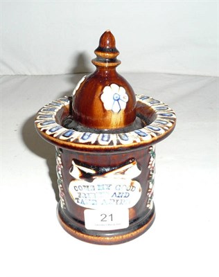 Lot 21 - Measham ware tobacco jar