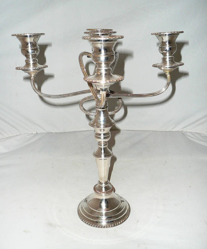 Lot 25 - Silver plated candelabra