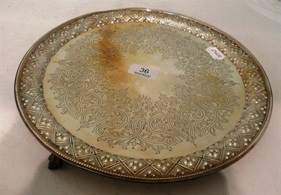 Lot 36 - Circular silver tray