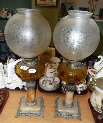 Lot 42 - Pair of Victorian style oil lamps