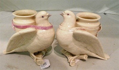 Lot 52 - Two Royal Worcester dove spill vases (a.f.)