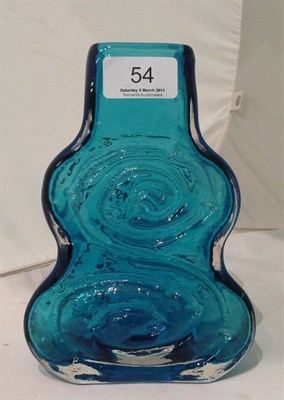 Lot 54 - Whitefriars kingfisher blue guitar vase
