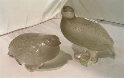 Lot 57 - A pair of Lalique grouse (a.f.)
