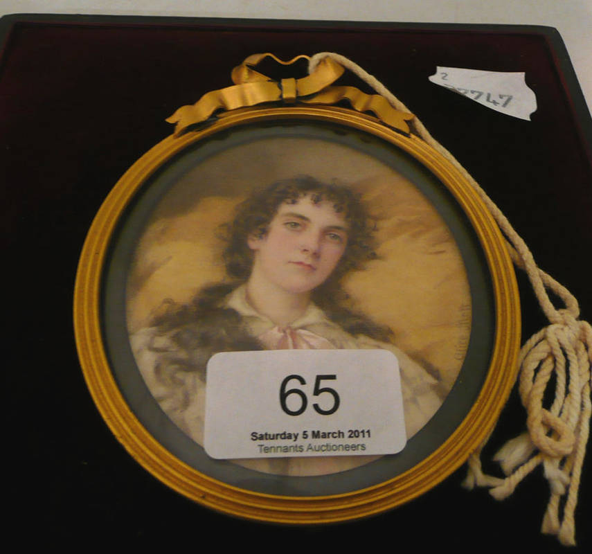 Lot 65 Oval miniature of Nina Dixon of Chapel House,