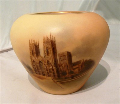 Lot 69 - Royal Worcester vase decorated with York Minster west front