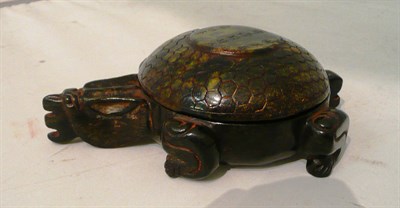Lot 71 - A jade inkstone and cover in the form of a tortoise, with archaic inscription