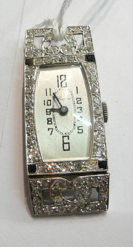 Lot 82 - A diamond-set wristwatch