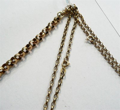 Lot 117 - A belcher necklace and chain and a T-Bar chain