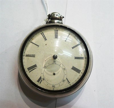 Lot 118 - A silver pair cased watch