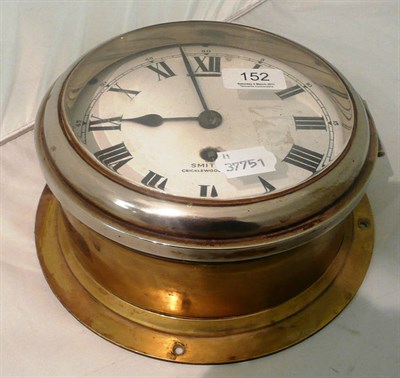 Lot 152 - A brass ship's clock by Smiths