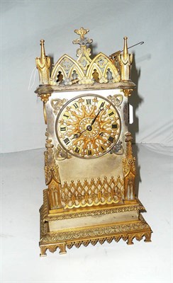 Lot 170 - A gilt metal striking mantel clock, movement stamped 'Guyerdet'