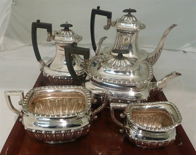 Lot 175 - Matched silver five pieces tea service