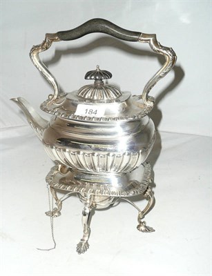 Lot 184 - Silver kettle on stand