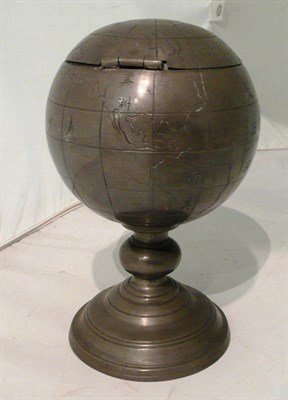 Lot 227 - Pewter tea caddy in the form of a globe.