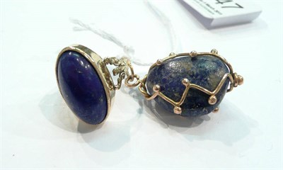 Lot 247 - A lapis lazuli ring and pendant